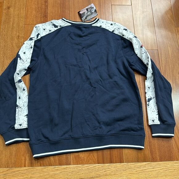 NWT NY Yankees Stitches Sweater Mens Blue Crew Neck Pullover NY Logo size L - Picture 6 of 9